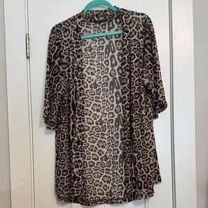 Crazy Train Leopard Print Kimono Cardigan